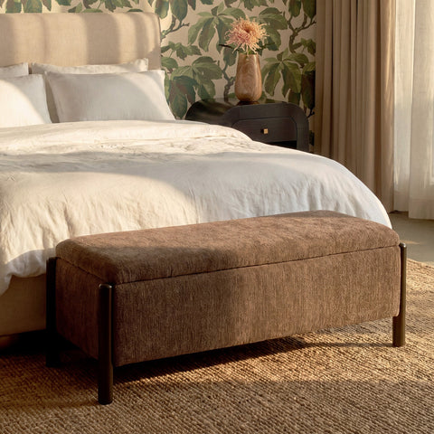 Alessia Arden 52" Nubby Fabric Storage Bench - image 3
