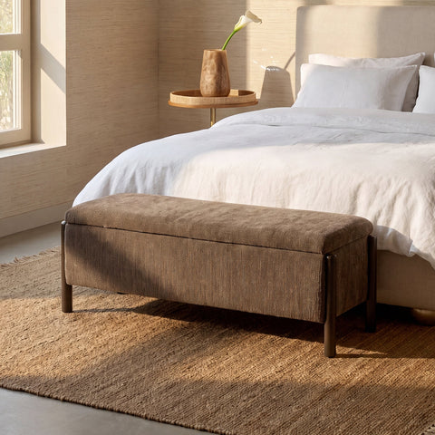Alessia Arden 52" Nubby Fabric Storage Bench - image 2