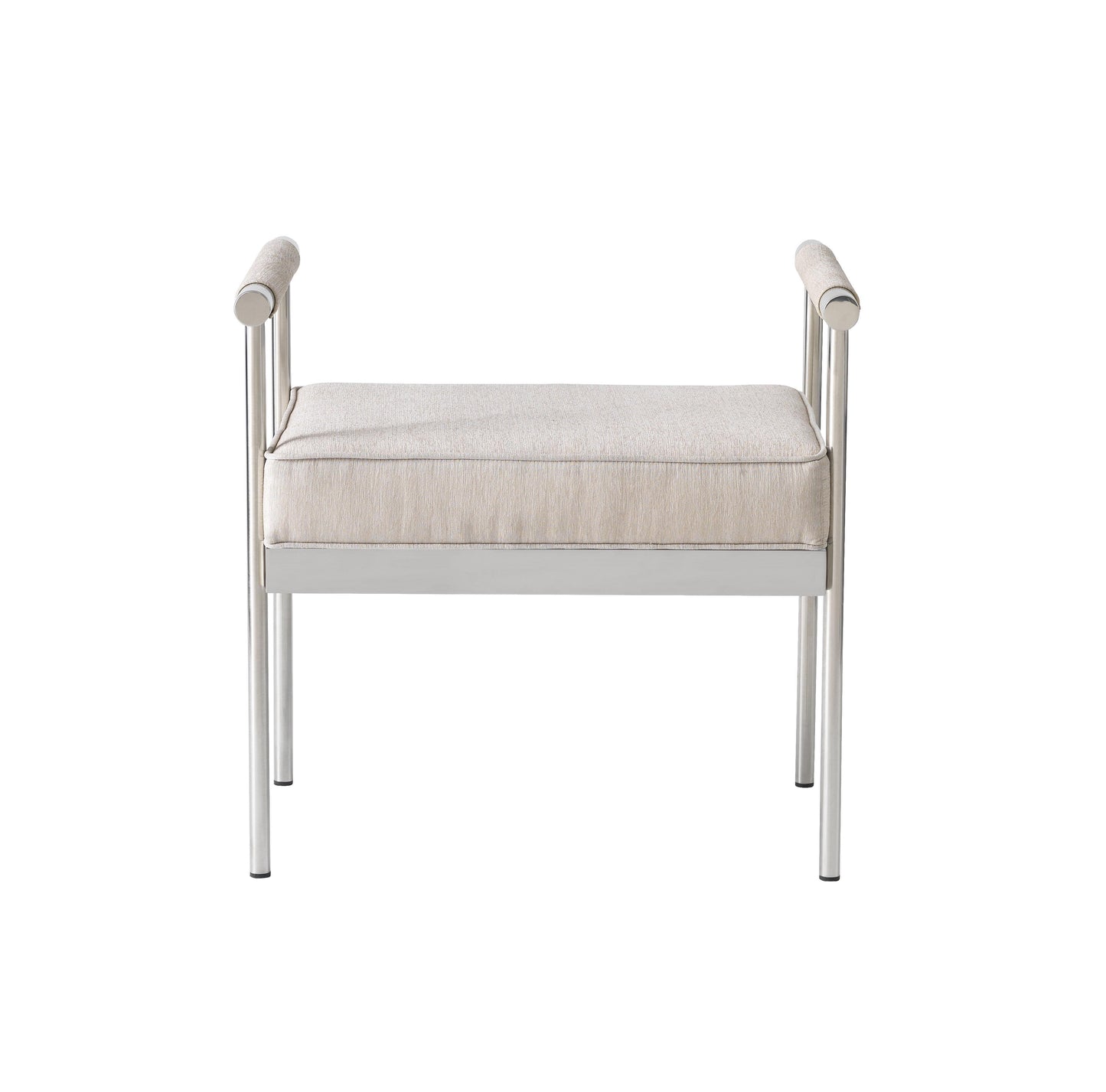 butterfly cream velvet bench