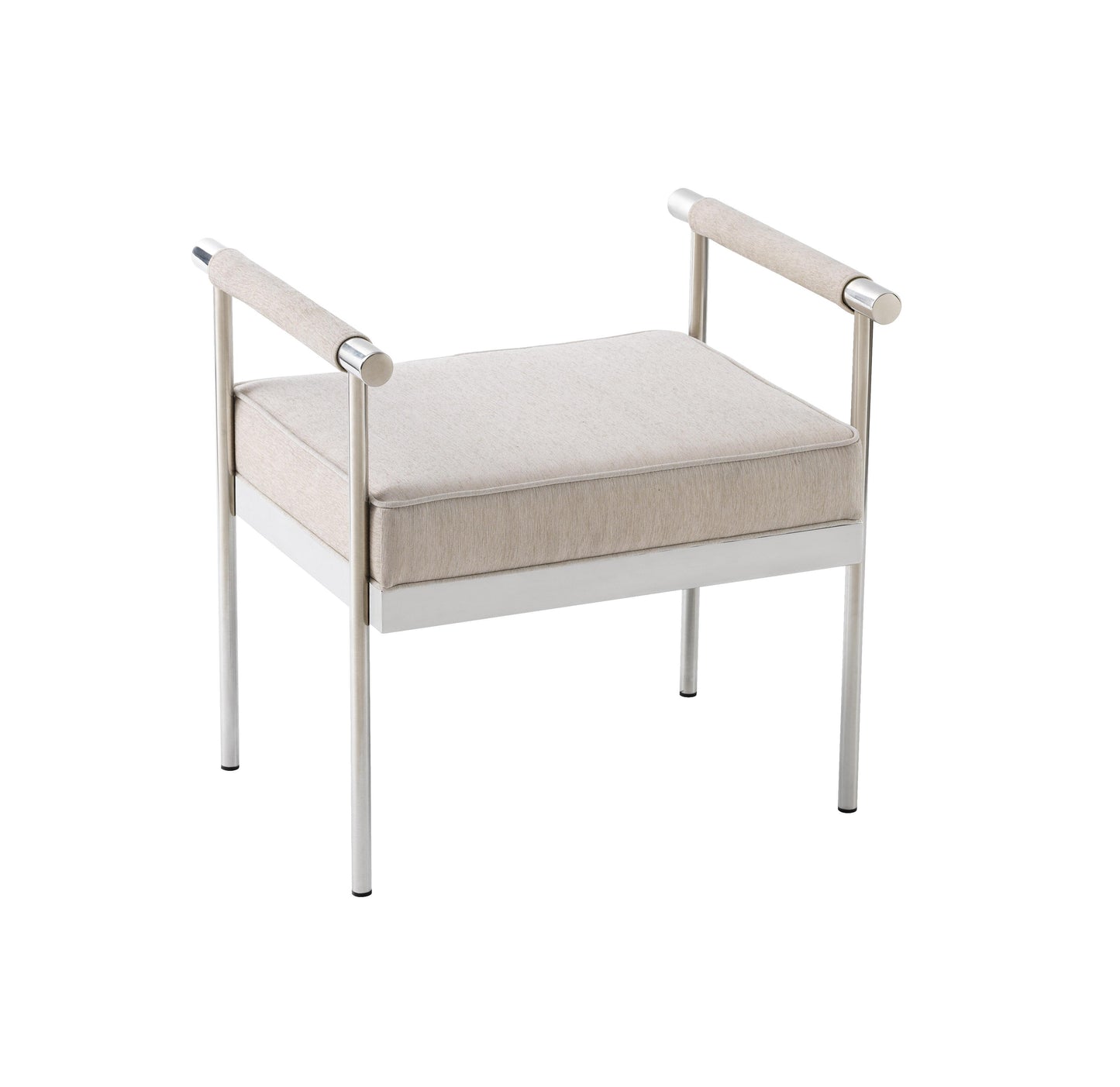 butterfly cream velvet bench