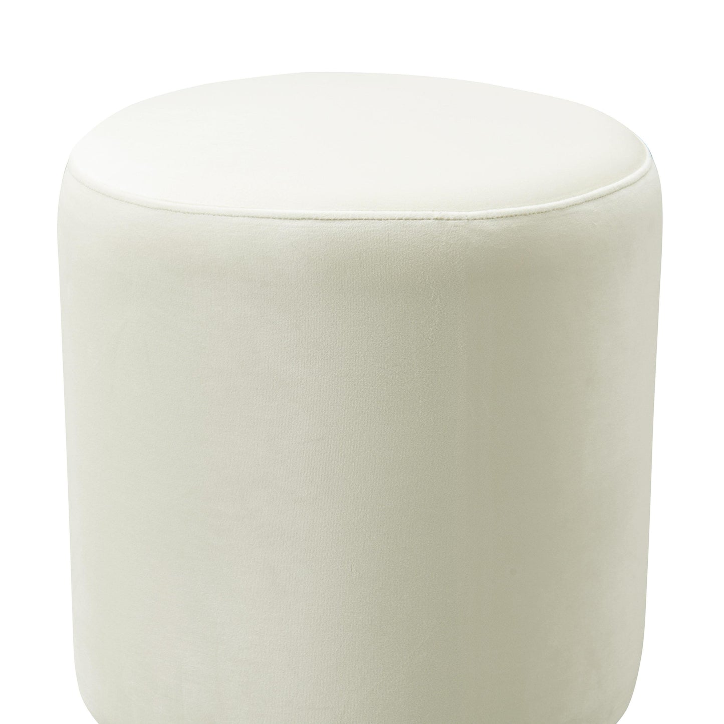 chelsea cream velvet ottoman with gold base