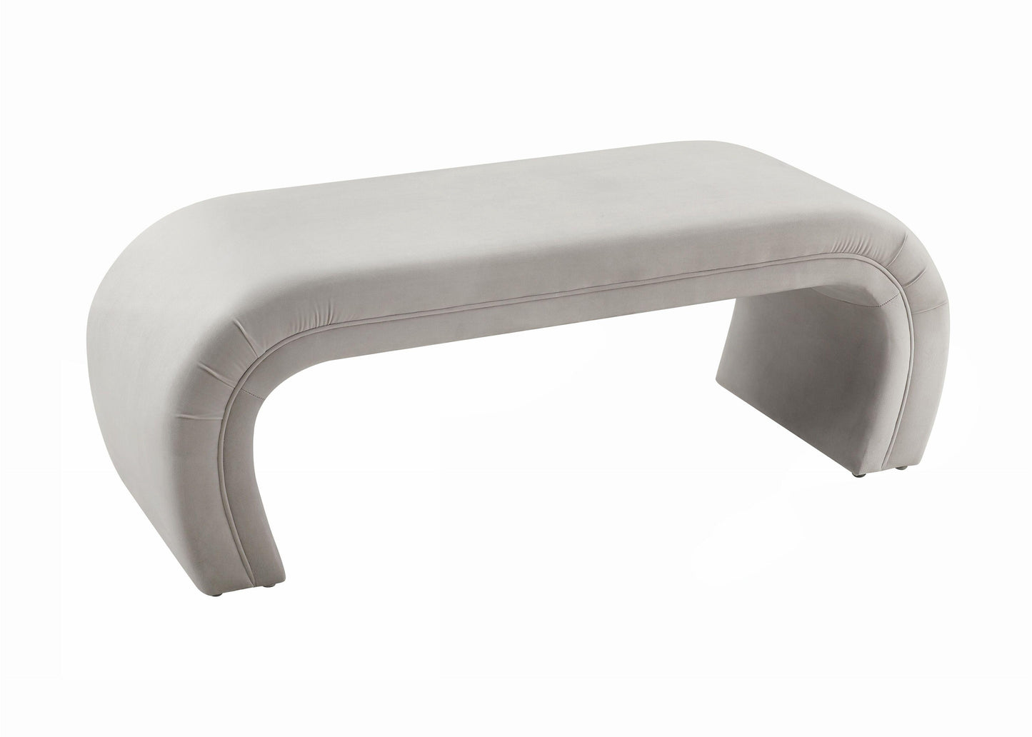 lisa light grey velvet bench