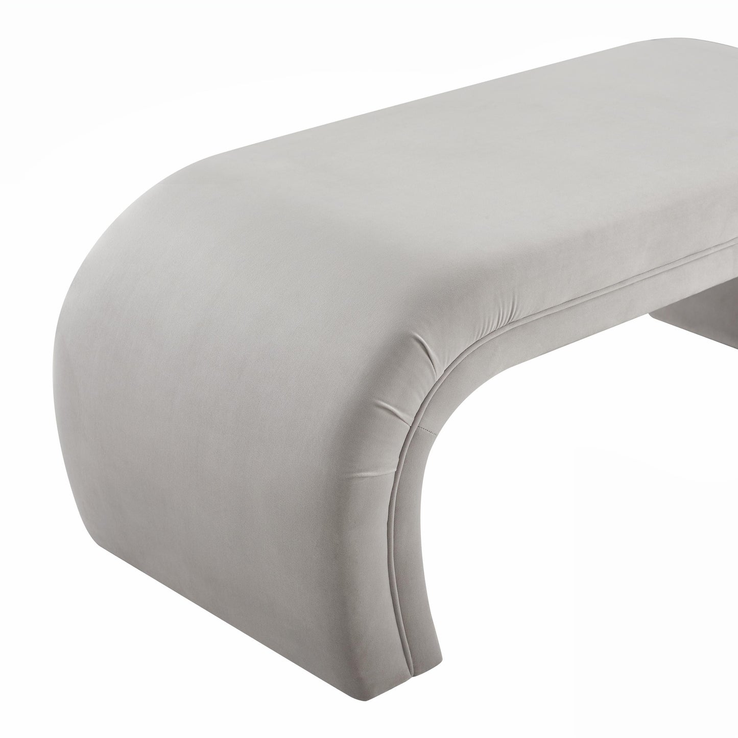 lisa light grey velvet bench