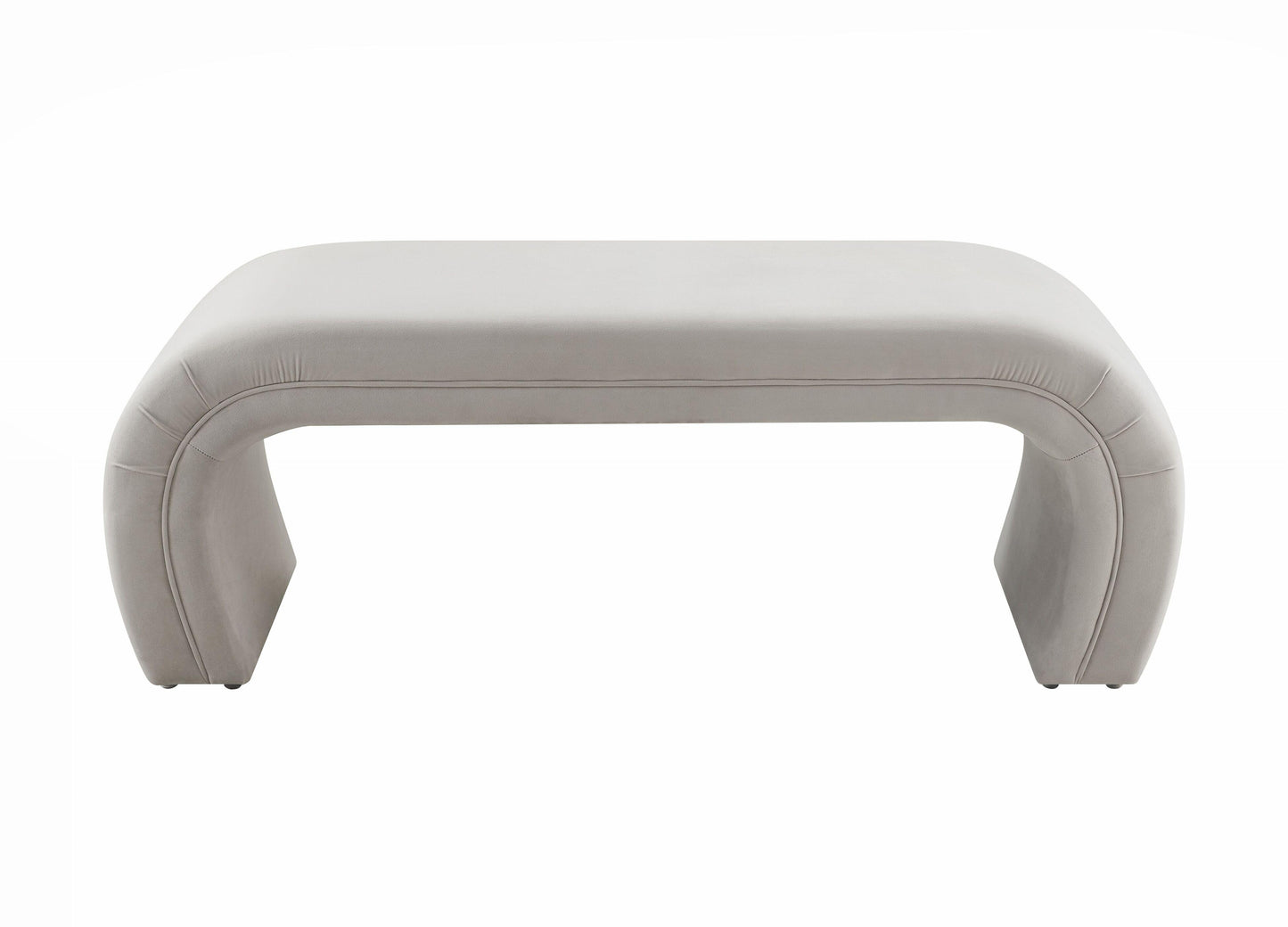 lisa light grey velvet bench