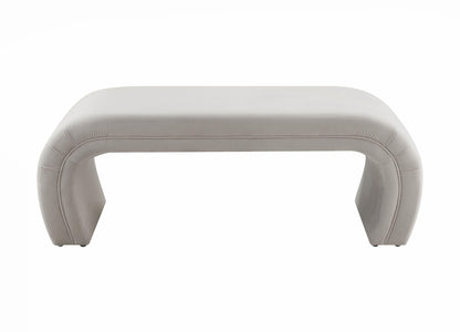 Lisa Light Grey Velvet Bench