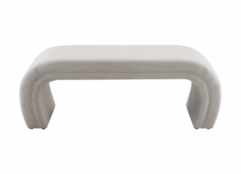 Lisa Light Grey Velvet Bench