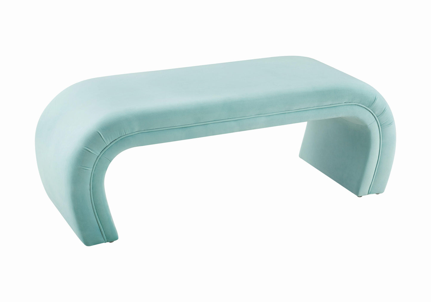 lisa bright blue velvet bench