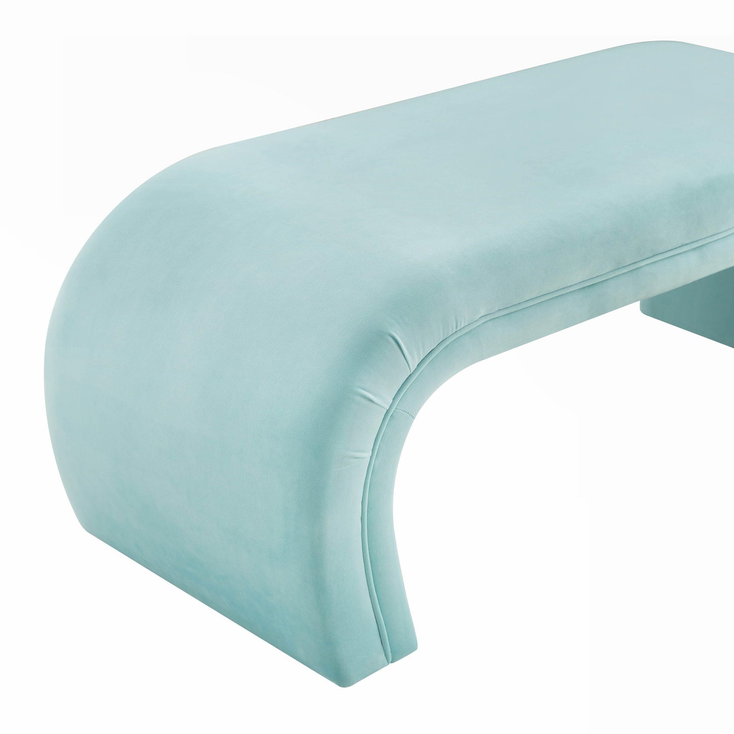 lisa bright blue velvet bench