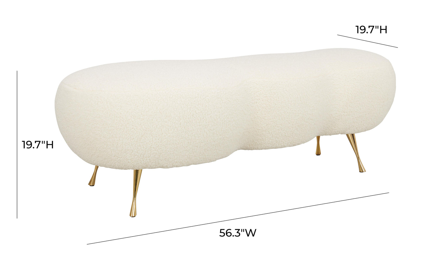 skyla faux shearling bench