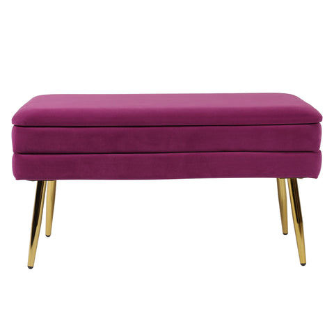  31" Velvet Storage Bench - image 1