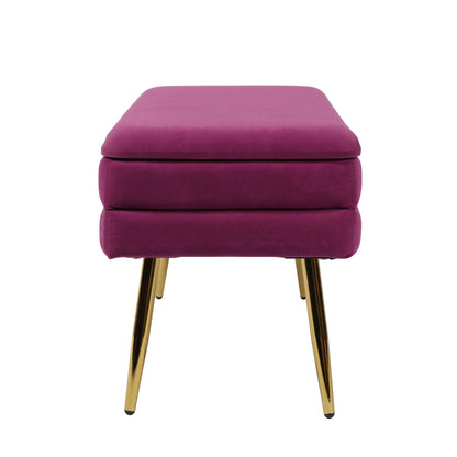 Nova Plum Velvet Storage Bench