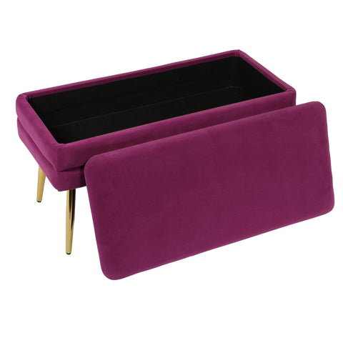  31" Velvet Storage Bench - image 5