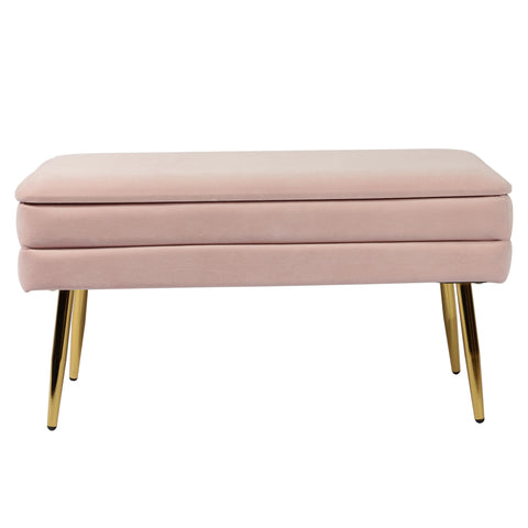  31" Velvet Storage Bench - image 1