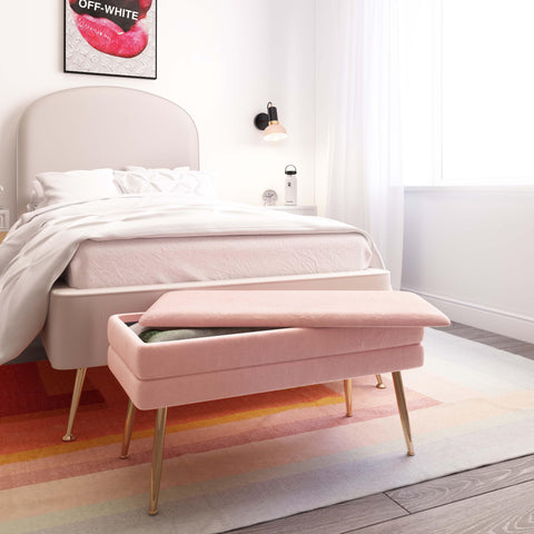  31" Velvet Storage Bench - image 2