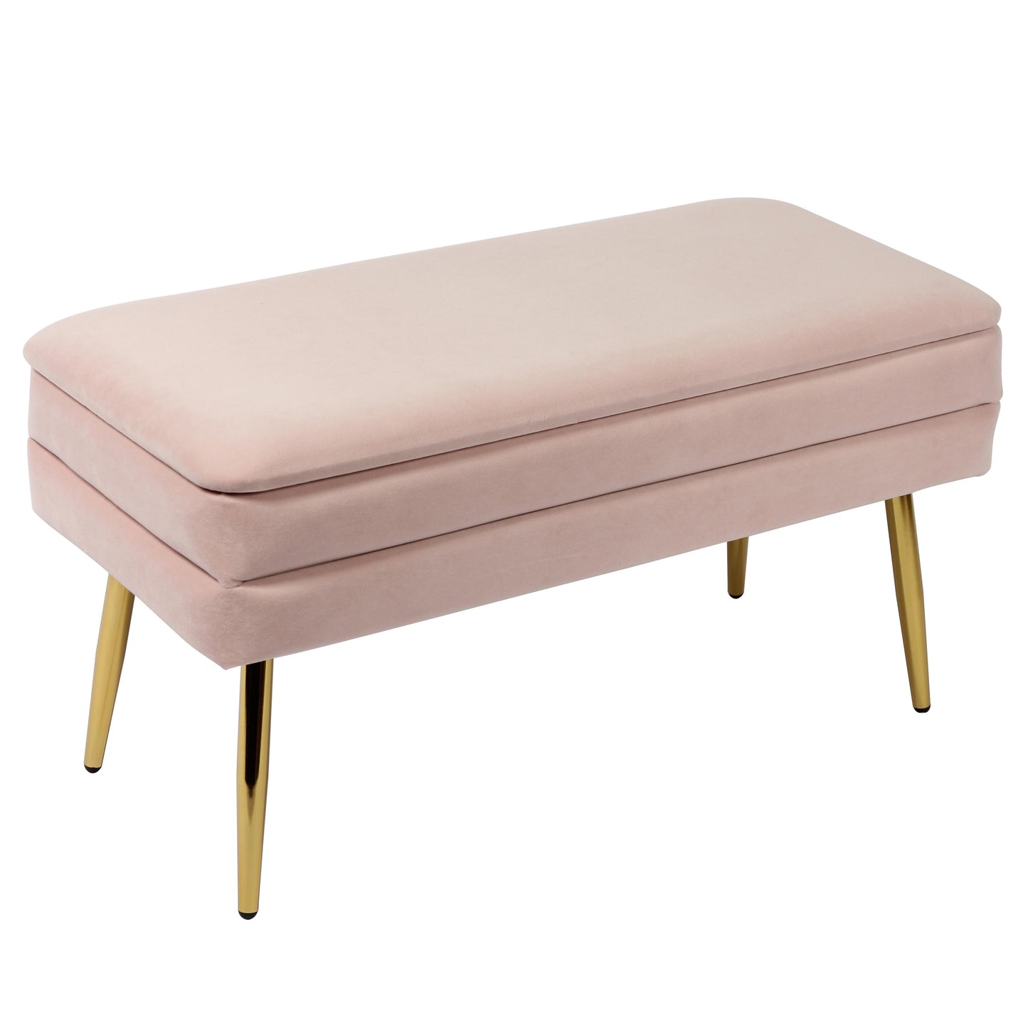 nova blush velvet storage bench