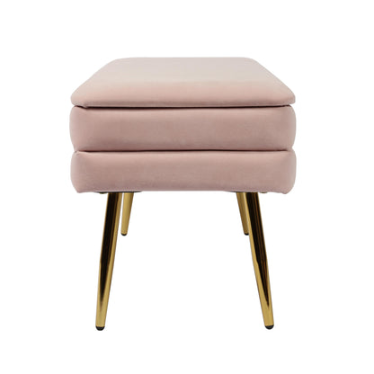 Nova Blush Velvet Storage Bench