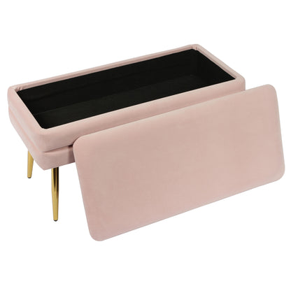 Nova Blush Velvet Storage Bench