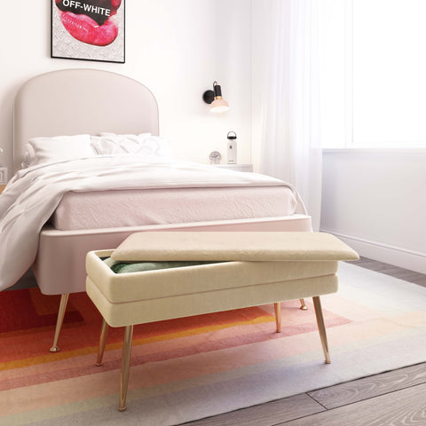  31" Velvet Storage Bench - image 2