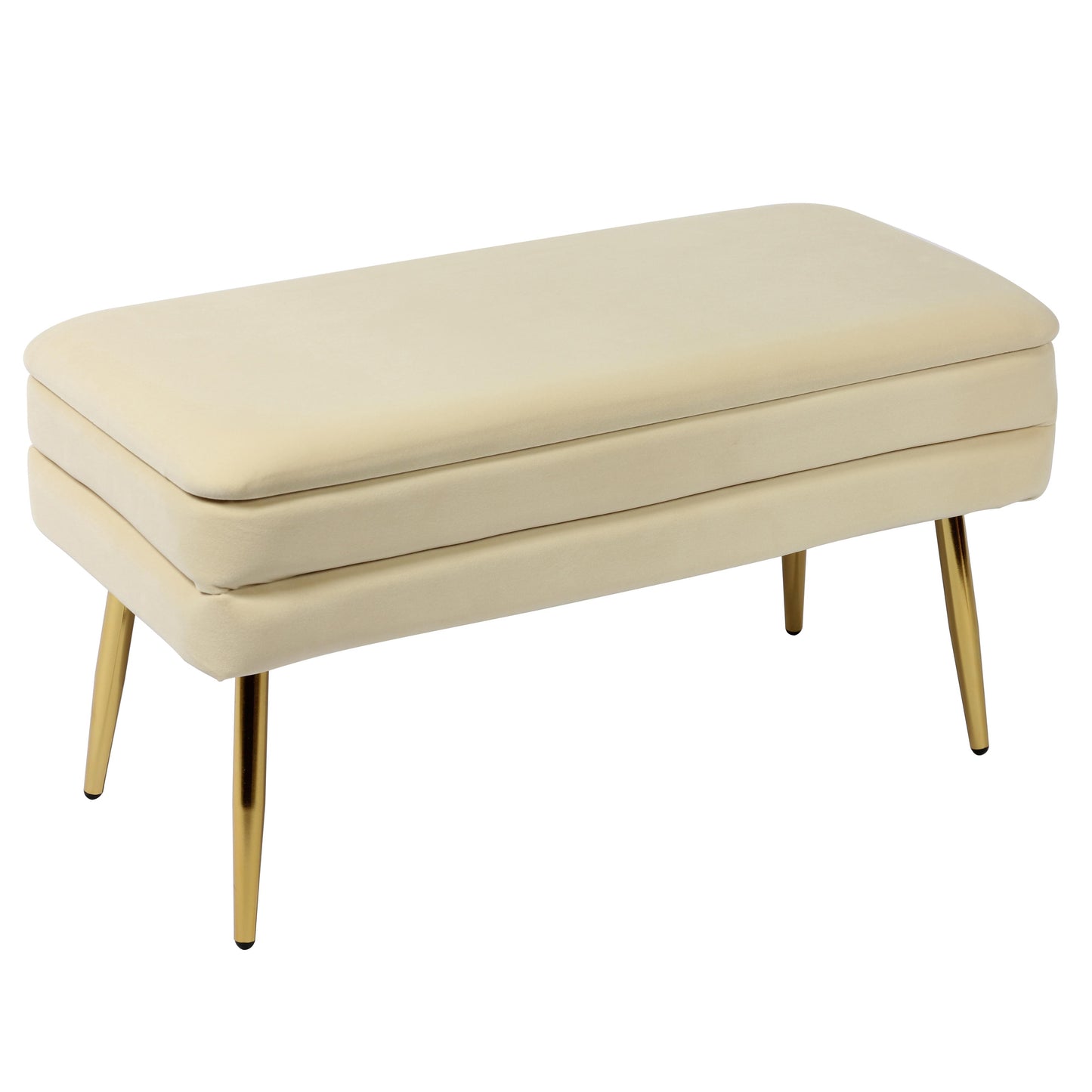 nova cream velvet storage bench