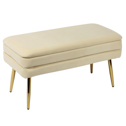 Nova Cream Velvet Storage Bench