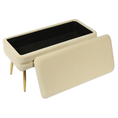 Nova Cream Velvet Storage Bench