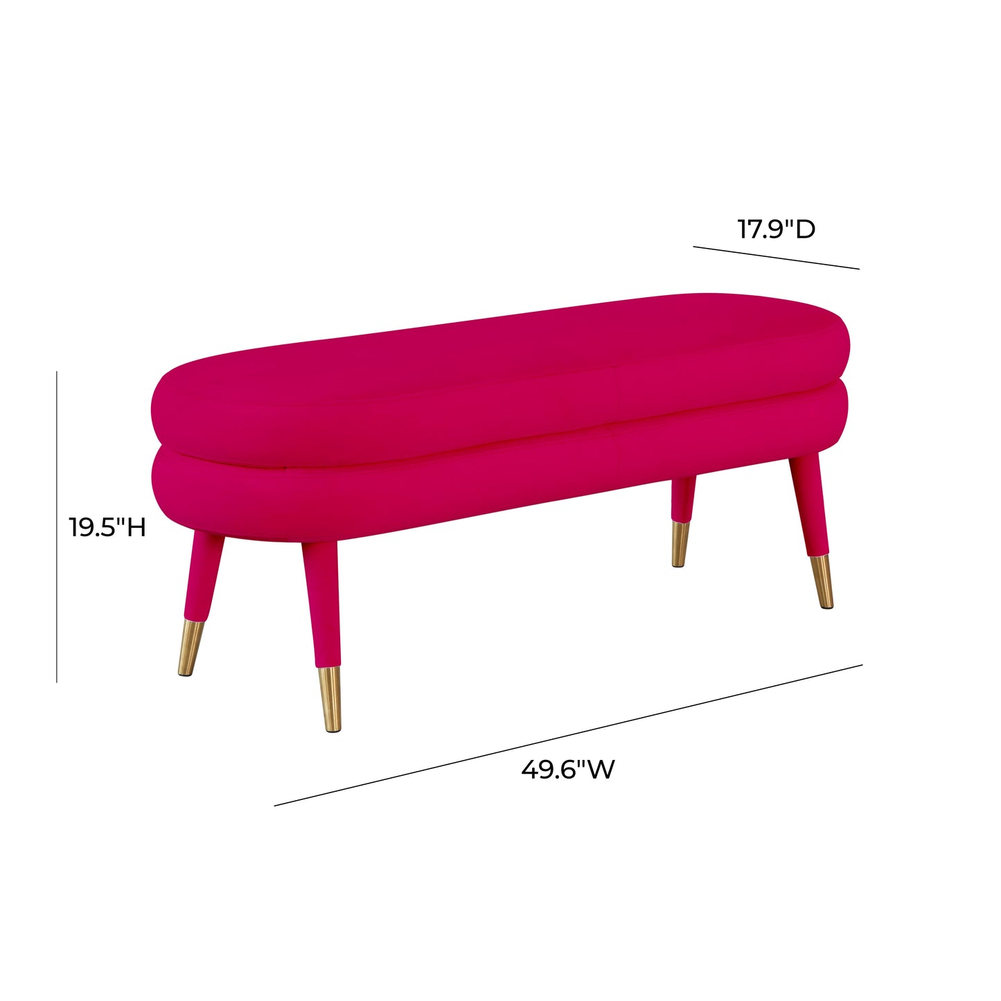 gwen pink velvet bench