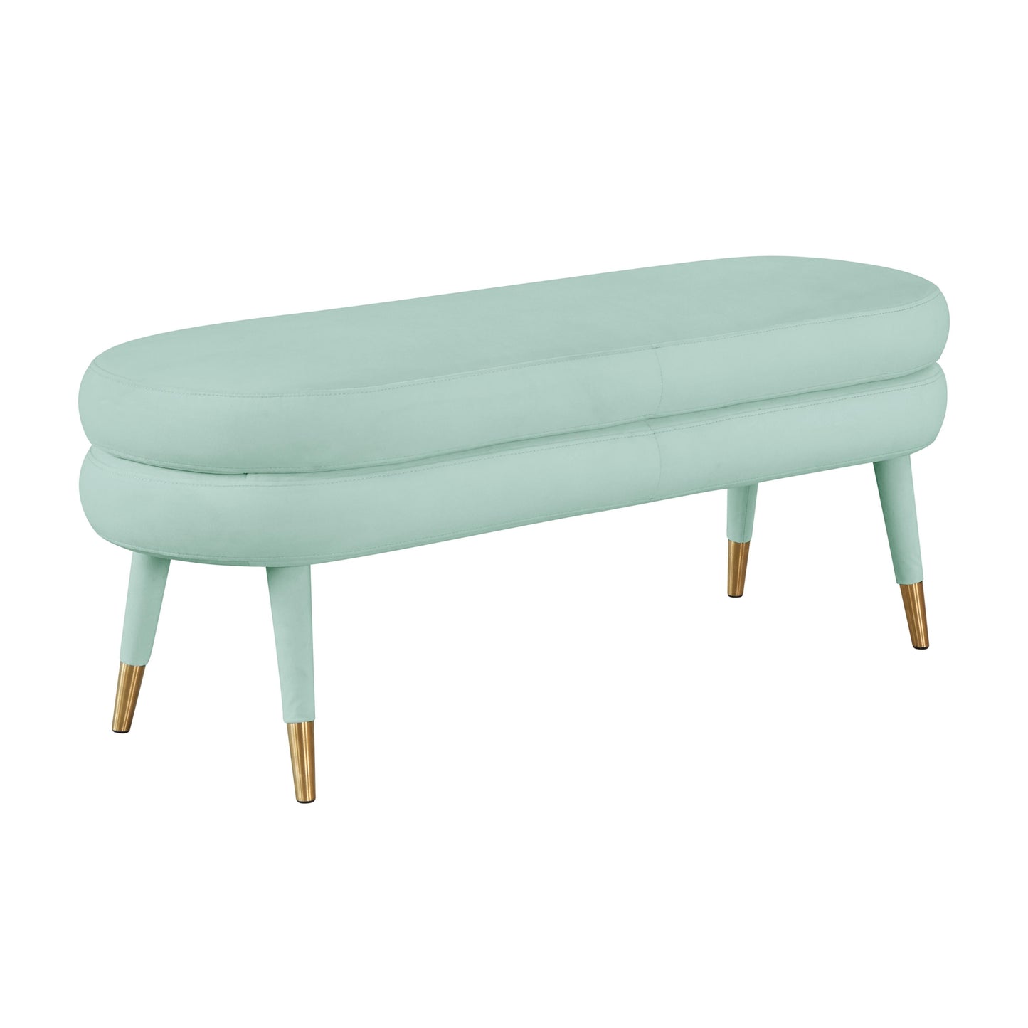 gwen sea foam green velvet bench