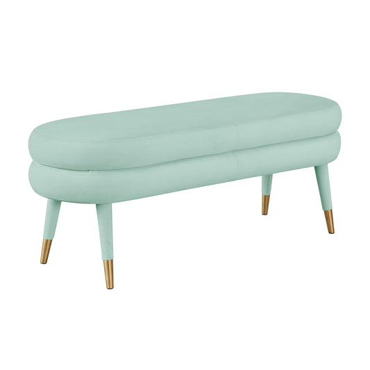 Gwen Sea Foam Green Velvet Bench