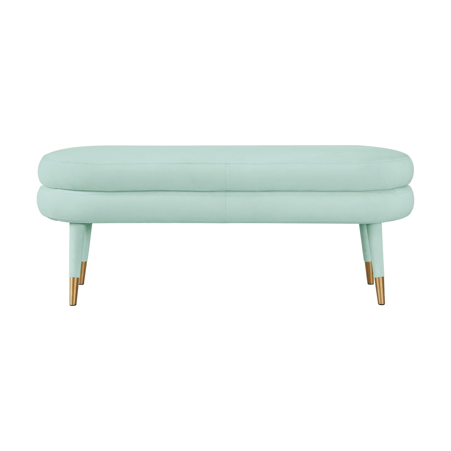 gwen sea foam green velvet bench