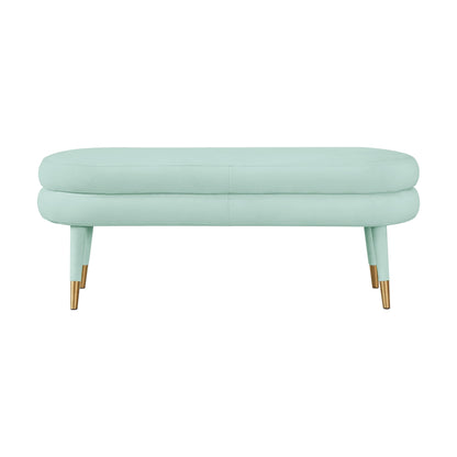 Gwen Sea Foam Green Velvet Bench