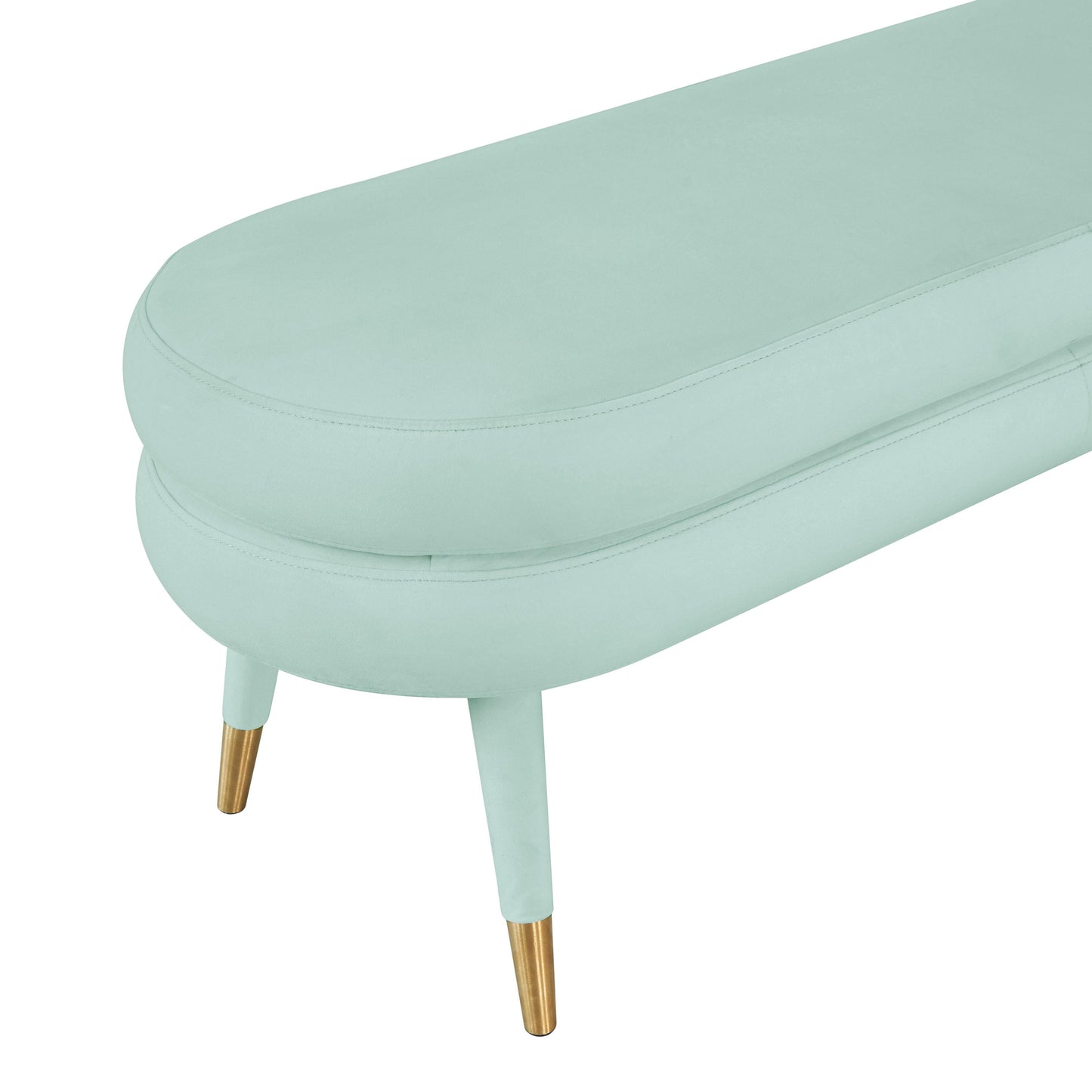 gwen sea foam green velvet bench