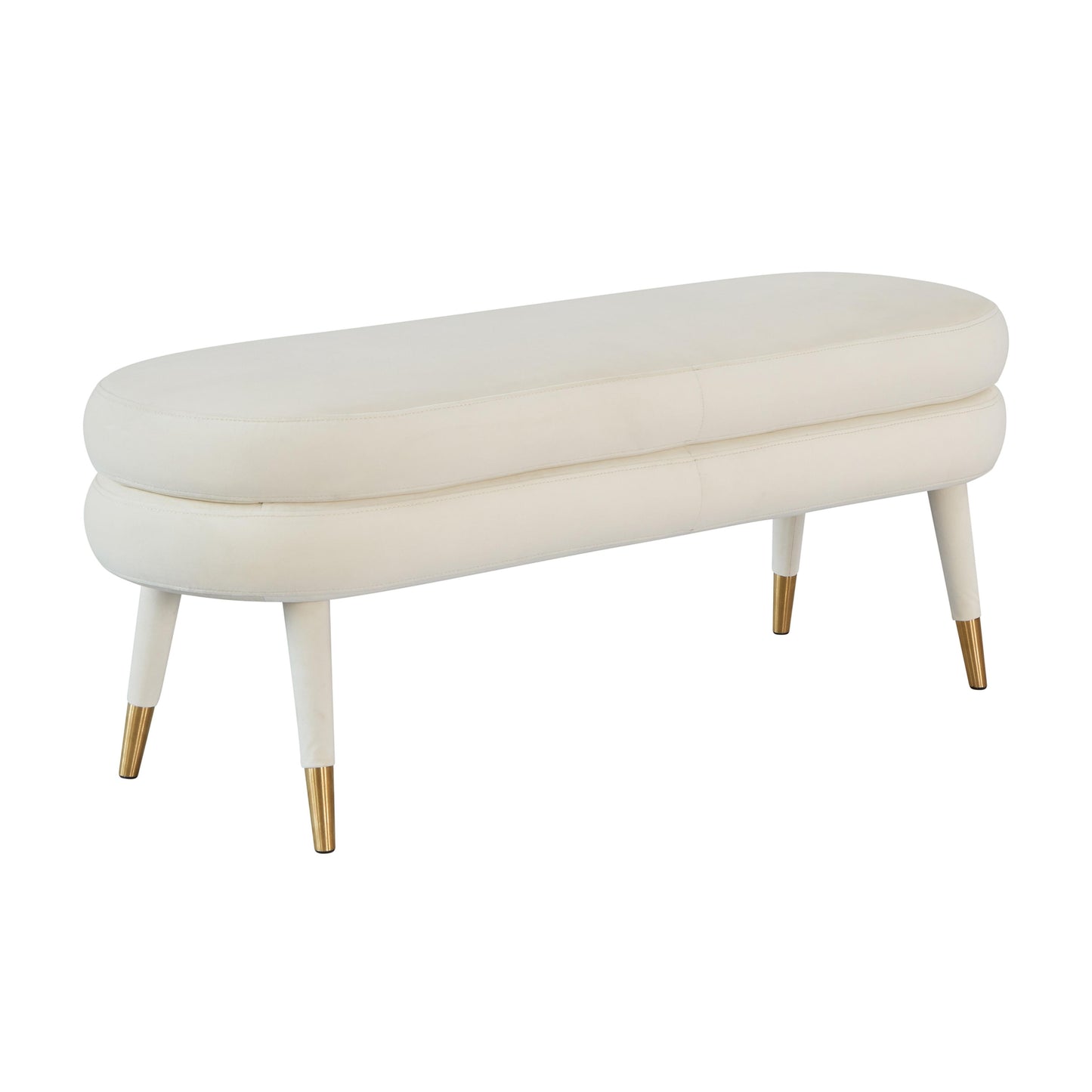 gwen cream velvet bench