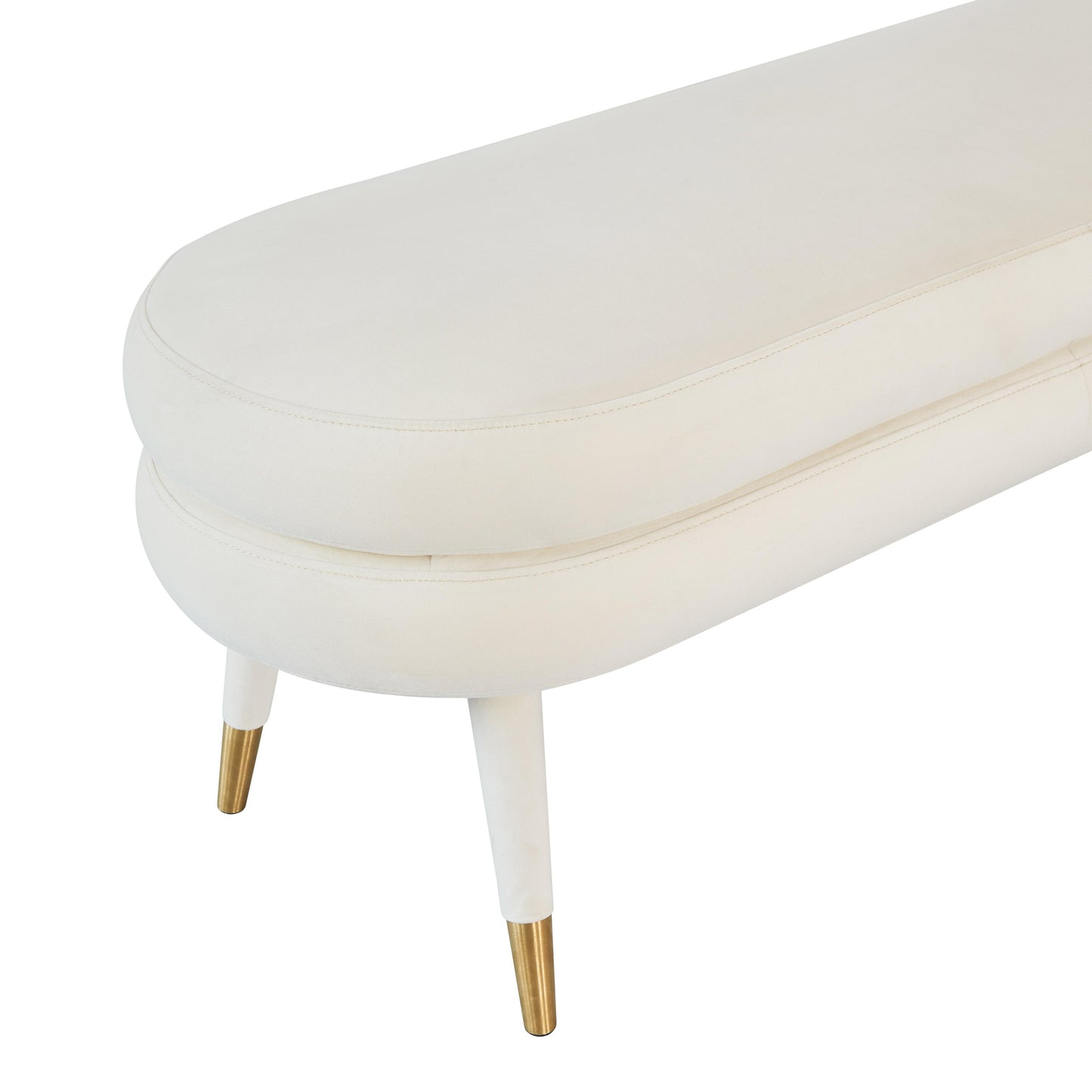 gwen cream velvet bench