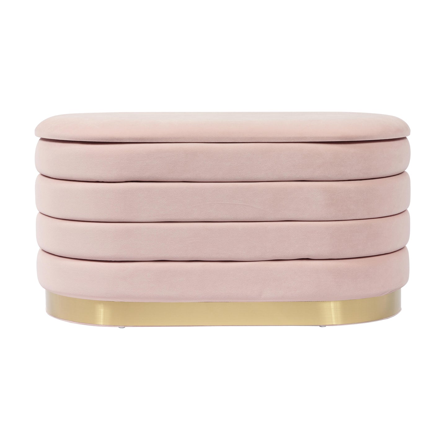 abigail blush velvet storage bench