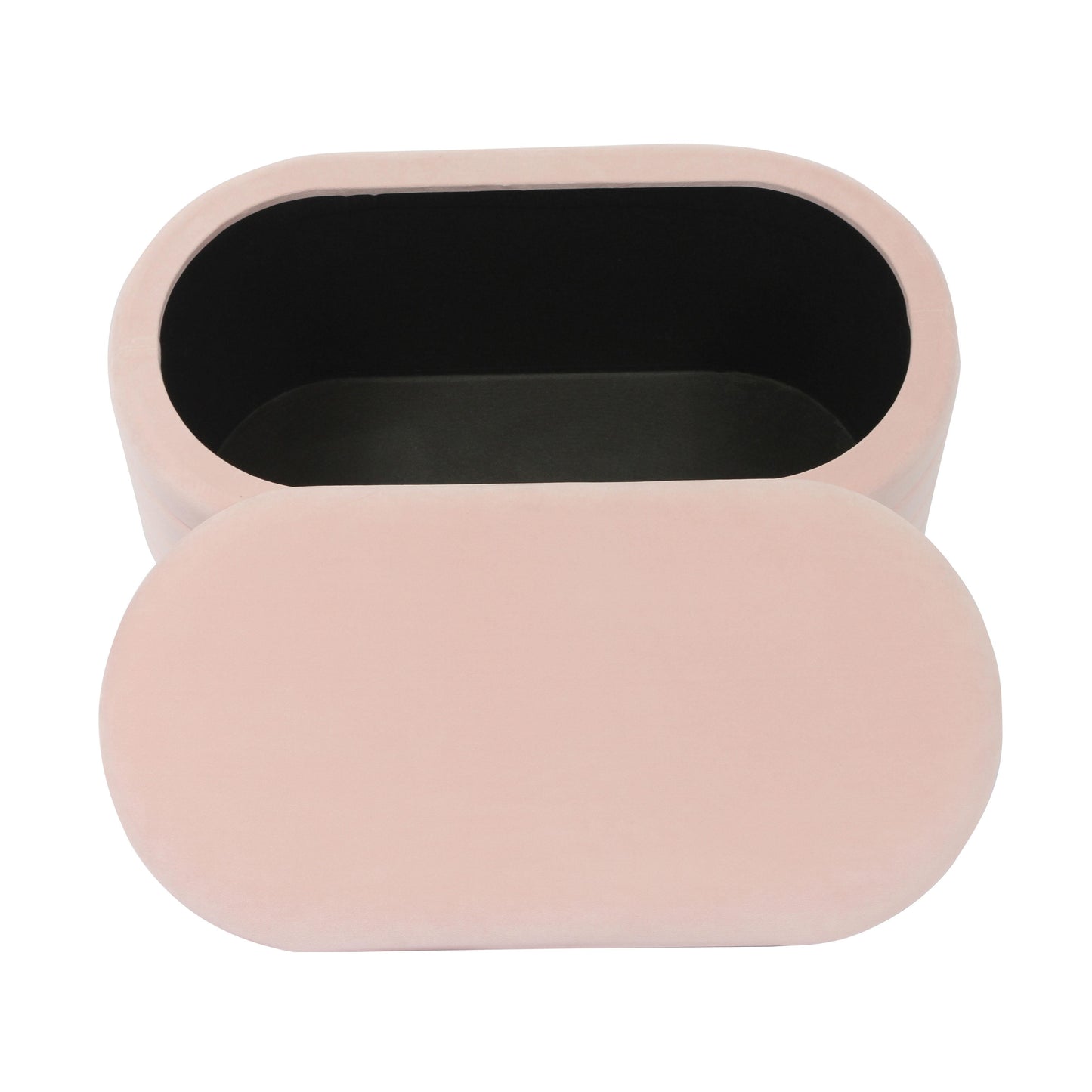 abigail blush velvet storage bench