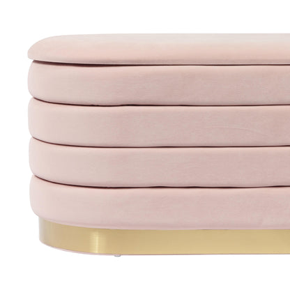 Abigail Blush Velvet Storage Bench