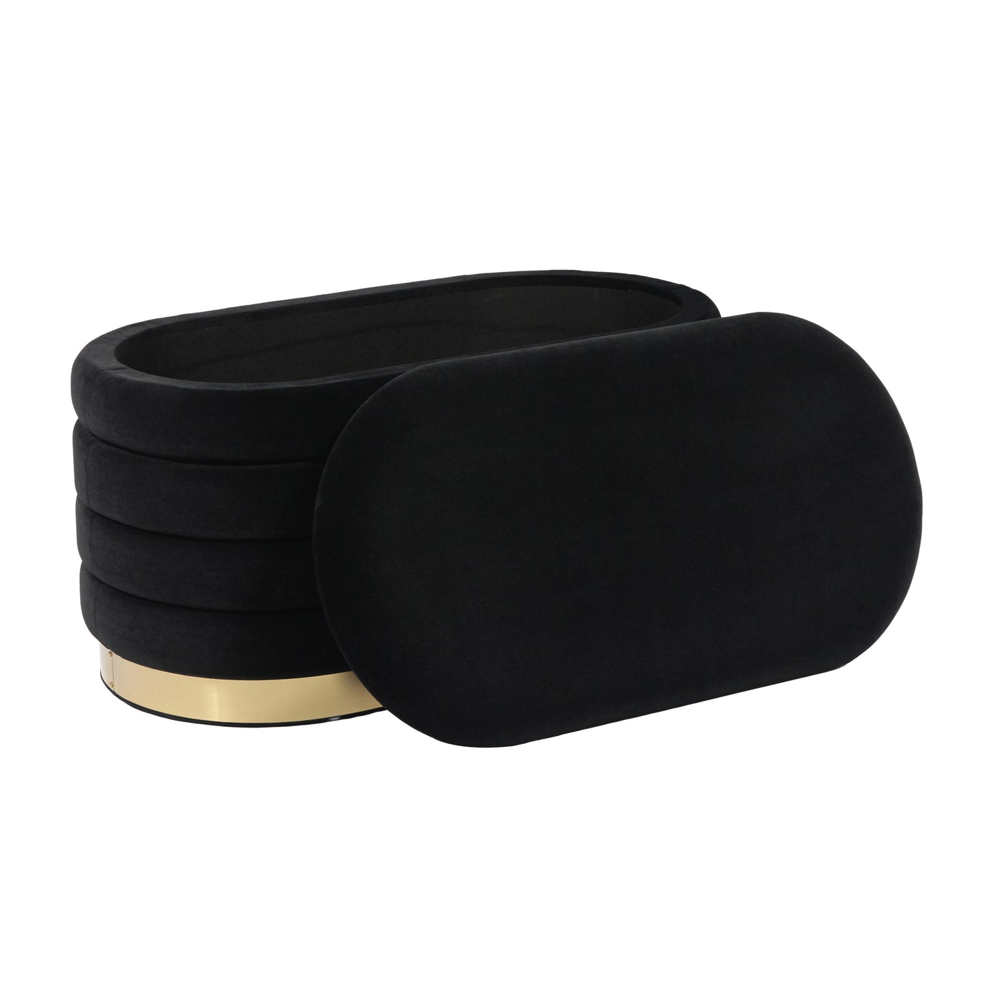 abigail black velvet storage bench