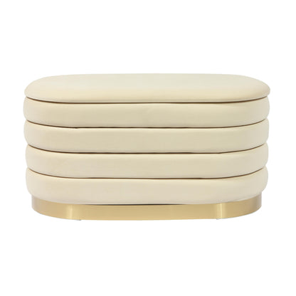 Abigail Cream Velvet Storage Bench