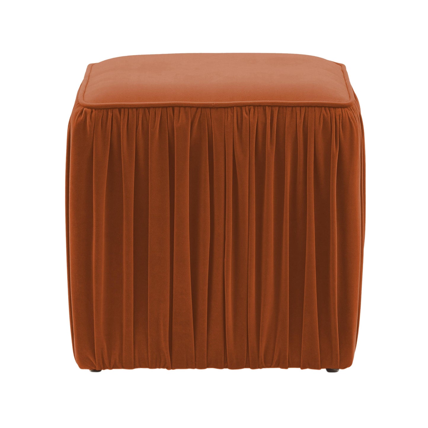 ada cognac pleated ottoman