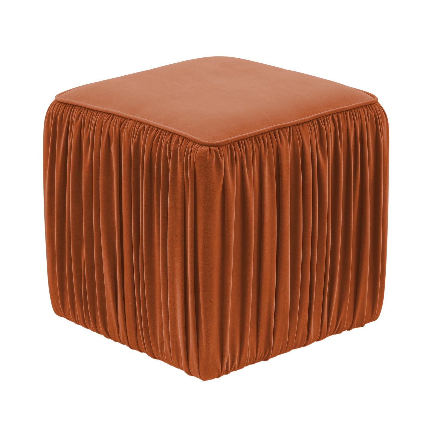 ada cognac pleated ottoman