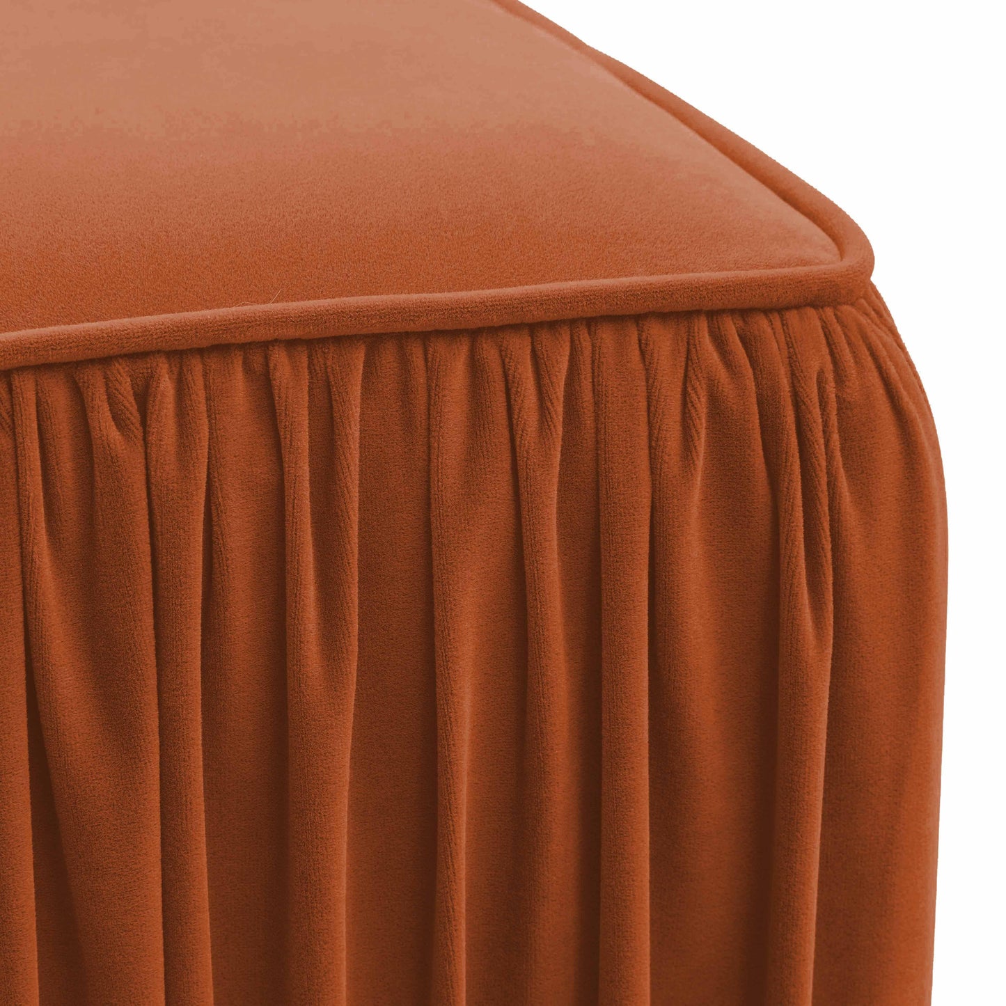 ada cognac pleated ottoman