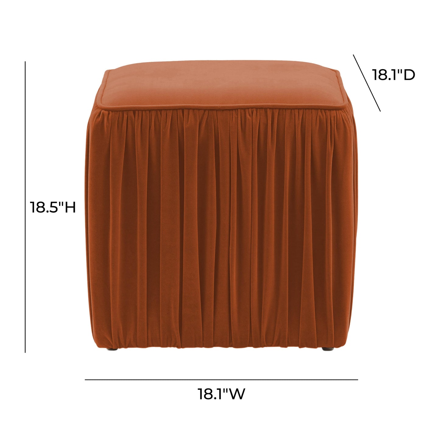 ada cognac pleated ottoman