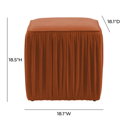 Ada Cognac Pleated Ottoman