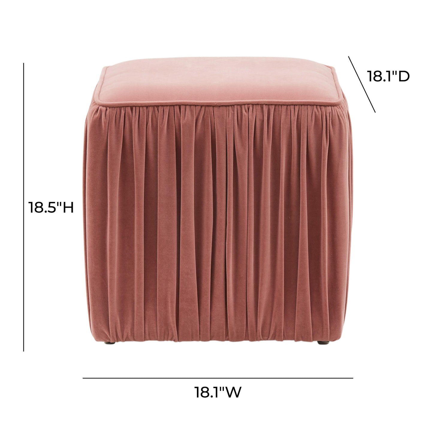 ada mauve pleated ottoman