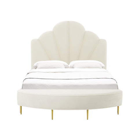 Denise Cream Velvet King Bench