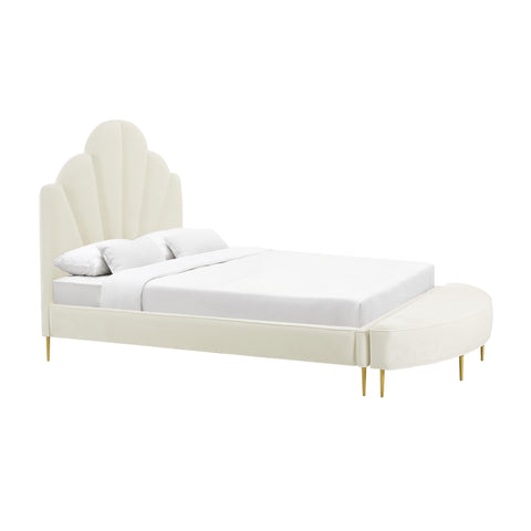 Denise Cream Velvet King Bench
