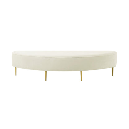 Denise Cream Velvet Queen Bench