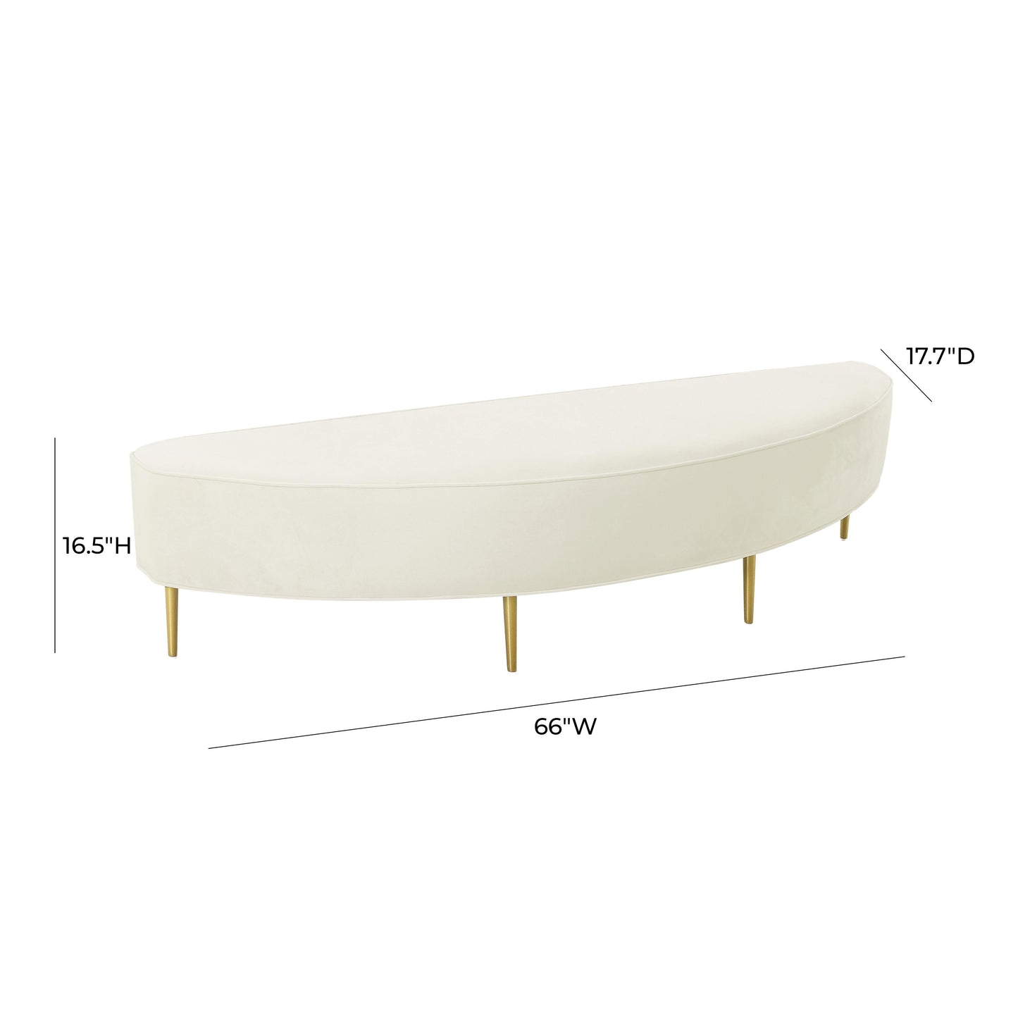 denise cream velvet queen bench