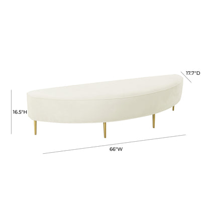 Denise Cream Velvet Queen Bench