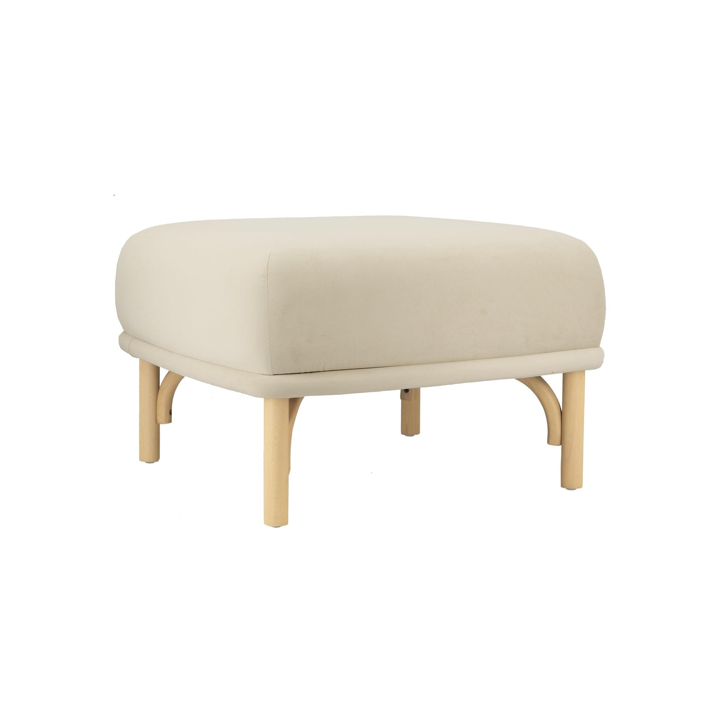 halio cream velvet ottoman